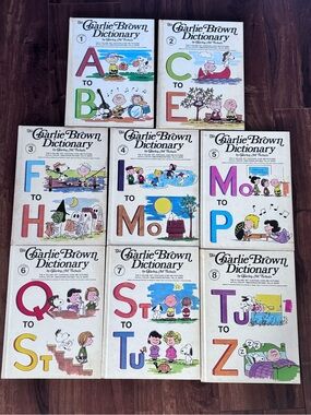 The CHARLIE BROWN DICTIONARY by Charles Schulz 1973 1st prInt Complete 6 Vol Set